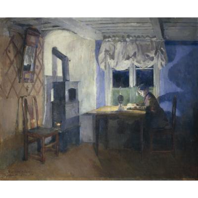 Harriet Backer - By Lamplight, 1890